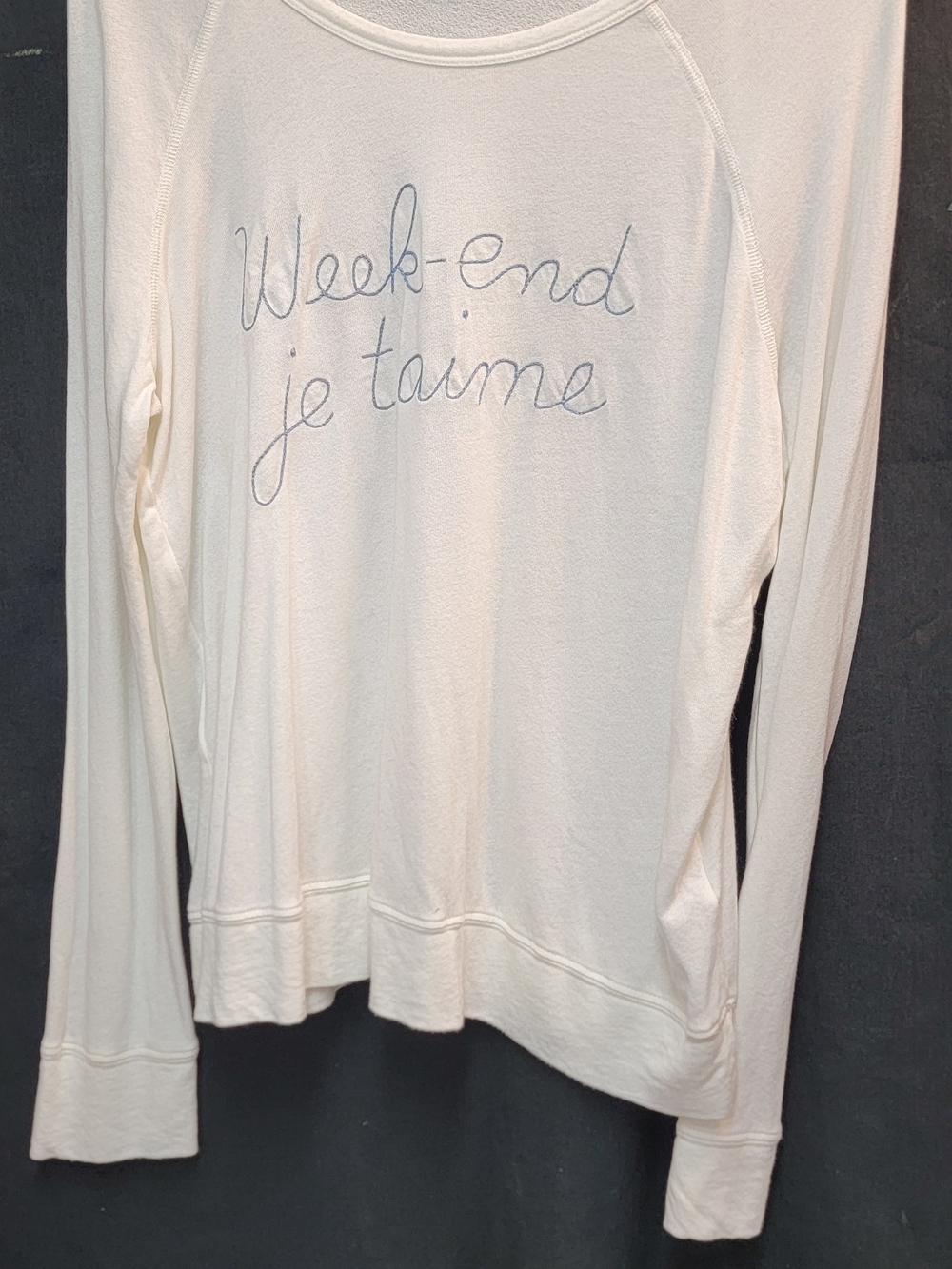 Sundry Lightweight Long-Sleeve Top in Off-White